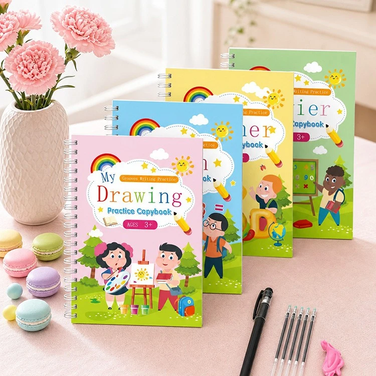 Súprava 4 kníh na nácvik magickej drážky na písanie